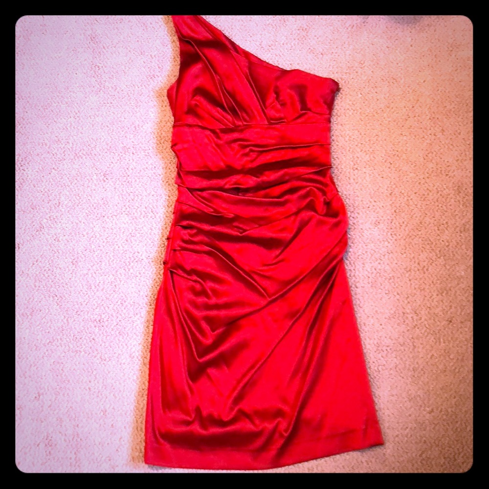Suzi Chin Red Strapless Dress